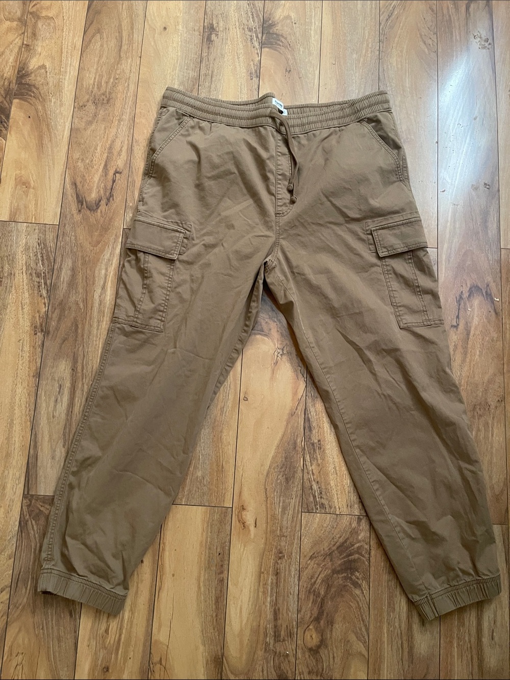 Men's drawstring Cargo Jogger Pants in Brown XL